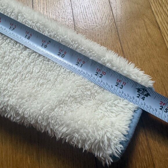 Marine Layer Re-Spun Size XS White Sherpa Fleece 1/4 Zip Pullover w/ Blue Trims - Picture 6 of 12